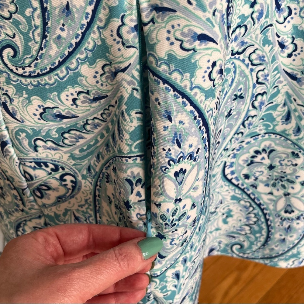 Sigrid Olsen Tennis/Golf Women’s Size Medium Blue Paisley Dress Zip Pockets - Picture 3 of 9